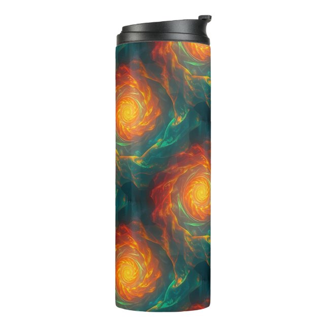 feurige Fraktale Thermosbecher (Nach links gedreht)