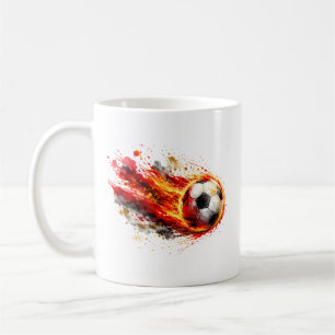 Feurige Fußball-Bewegungsgrafik-Kaffeetasse Kaffeetasse