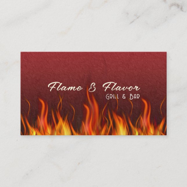 Feurige Lava-Textur & Flammen Visitenkarte (Vorderseite)