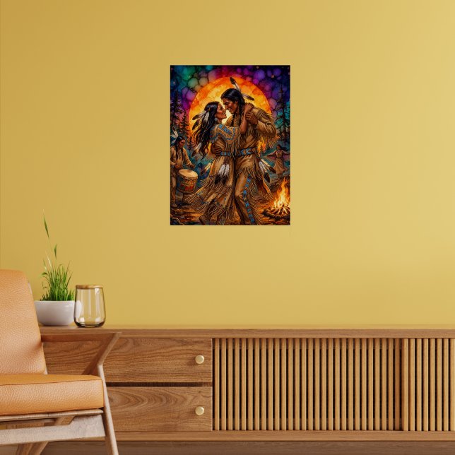 Feurige Leidenschaft: Indianische Tänzer Poster (Wohnzimmer 2)