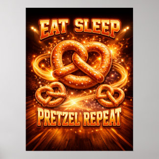 Feurige Pretzel-Grafik Poster