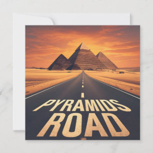 Feurige Pyramidenstraße Ägypten Wüstenkunst Feiertagskarte