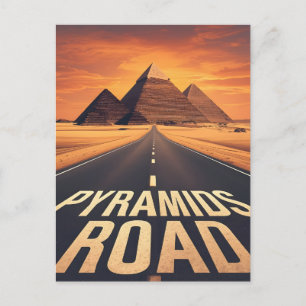 Feurige Pyramidenstraße Ägypten Wüstenkunst Postkarte