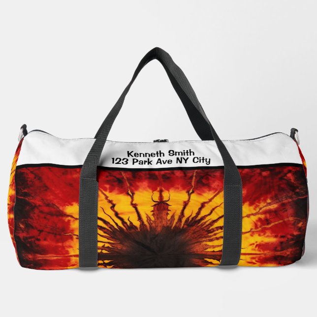 Feurige Tie Dye Sportausrüstung Monogramm personal Duffle Bag (Vorderseite)