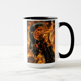 Feuriger Cyborg-Phönix Glühender mechanischer Kopf Tasse