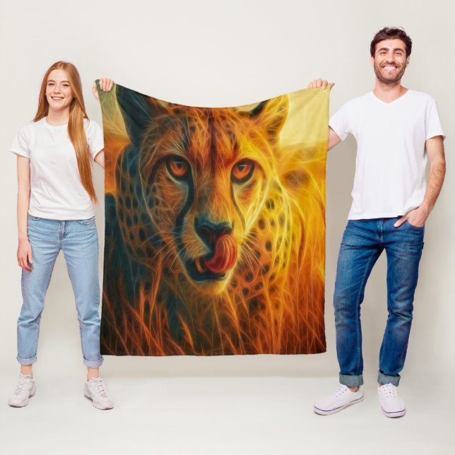 Feuriger Gepard Fleecedecke (Beispiel)