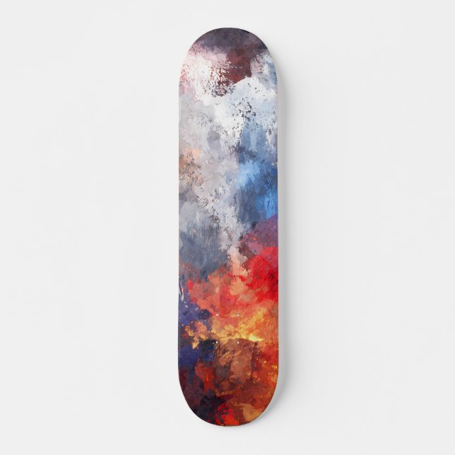 Feuriger Himmel Sturm Abstraktes Skateboard (Vorne)
