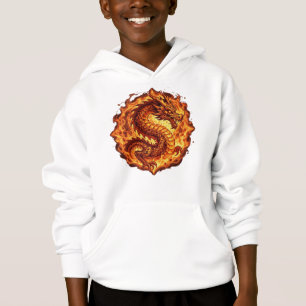 Feuriger Oranger Drachen Feuer Flammen Geschenk fü Hoodie