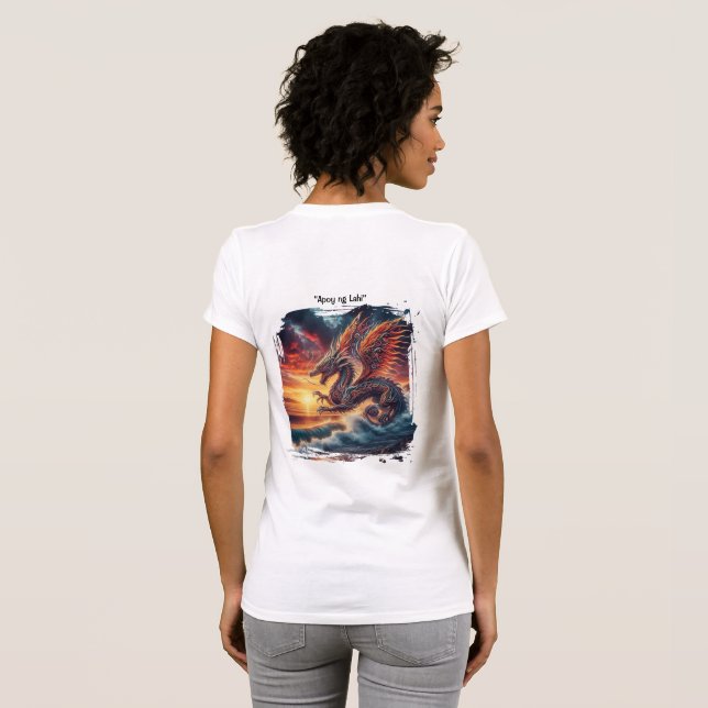 Feuriger philippinischer Drache am Strand T-Shirt (Schwarz voll)