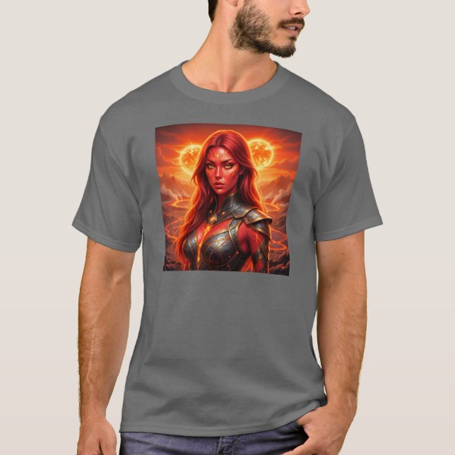 Feuriger Redhead auf einem brennenden Planeten! T-Shirt (Vorderseite)