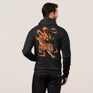 Feuriger Tiger: Asiatisches Kühnes Design Hoodie