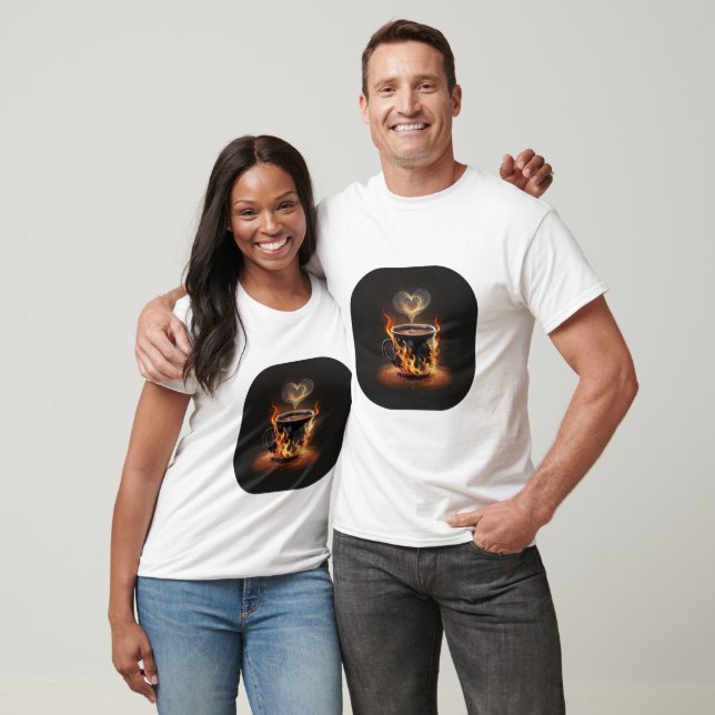 Feuriger Weihnachtskaffee mit Herzklopfkunst T-Shirt (Unisex)