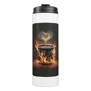 Feuriger Weihnachtskaffee mit Herzklopfkunst Thermosbecher
