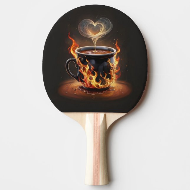 Feuriger Weihnachtskaffee mit Herzklopfkunst Tischtennis Schläger (Vorderseite)