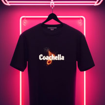 Feuriges Coachella T-Shirt – Ein Design voller Ene