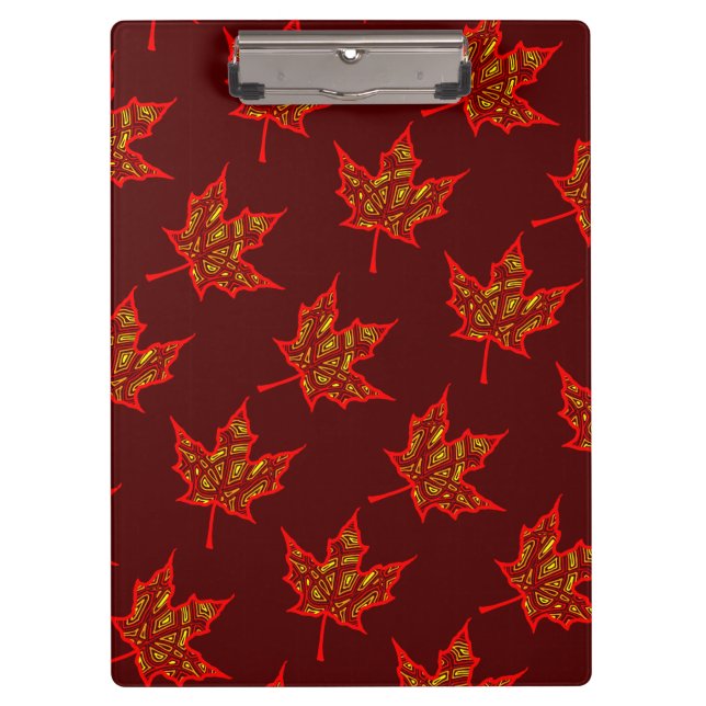 Feuriges Herbstblatt Klemmbrett (Vorderseite)