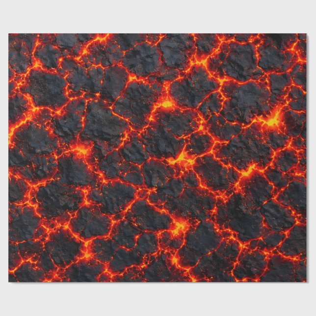 Feuriges Magmamuster Geschenkpapier (Flach)