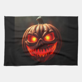Feuriges Neonschminkekürbis Halloween Küchentuch