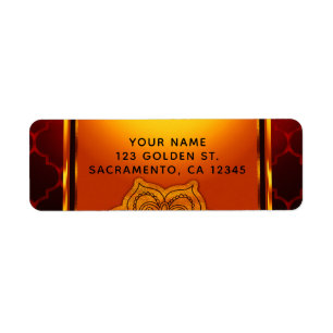 Feuriges Rot Gold Königlich Indisch Arabisch Marok
