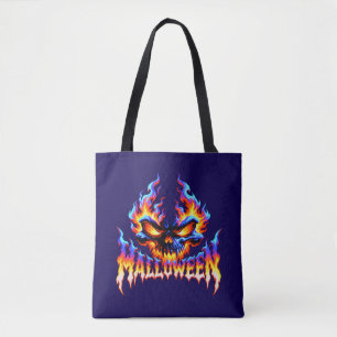 Feuriges Totenkopf-Halloween-Flammendesign