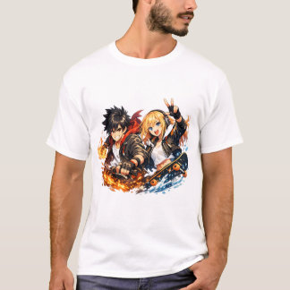 Feuriges Wave Duo Skate-Abenteuer T-Shirt