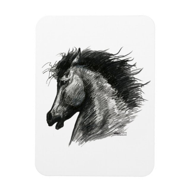 Feuriges Wildpferd Magnet (Vertikal)