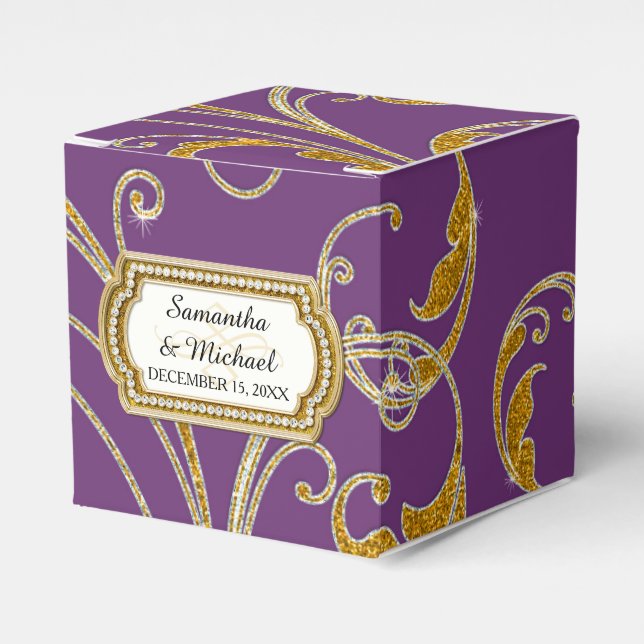 Fevor Box Glam Old Hollywood Regency Black Krawatt Geschenkschachtel (Vorderseite)