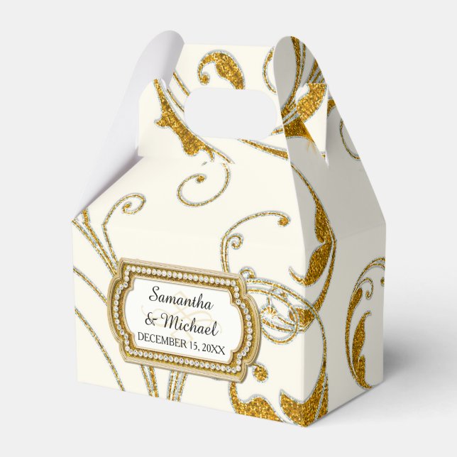 Fevor Box Glam Old Hollywood Regency Black Krawatt Geschenkschachtel (Vorderseite)