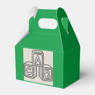 Fevor Box, Green mit Alphabet Blocks Baby Dusche Geschenkschachtel