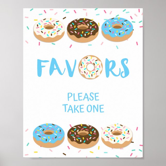 Fevor Sign - Blue Donut Sprinkle Duschgel Tafelsch Poster (Vorne)