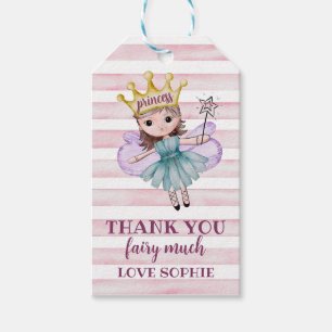 Fevor-Tag Fairy Princess Pink Birthday Geschenkanhänger