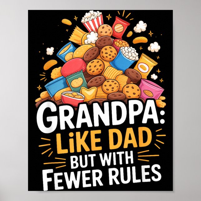 Fewer Rules Funny Grandpa  Poster (Vorne)
