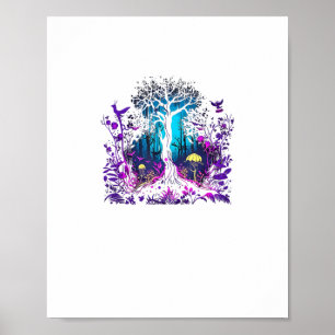 Fey Gothic Emo Goblincore Ästhetik Wald Graphi Poster