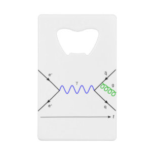 Feynmann Diagramm_Gluon-Strahlung Geldbeutel Flaschenöffner