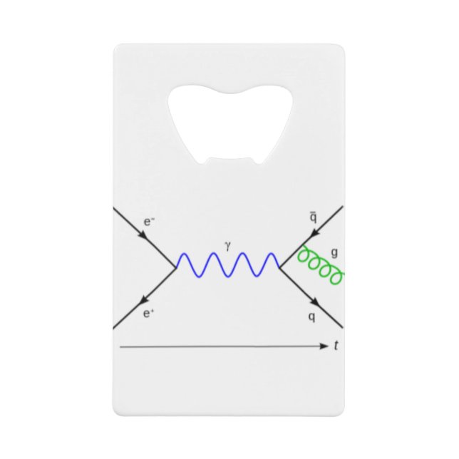 Feynmann Diagramm_Gluon-Strahlung Geldbeutel Flaschenöffner (Vorderseite)