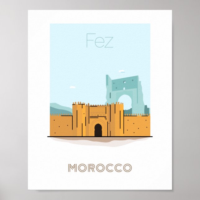 Fez City travel poster - morocco travel poster (Vorne)