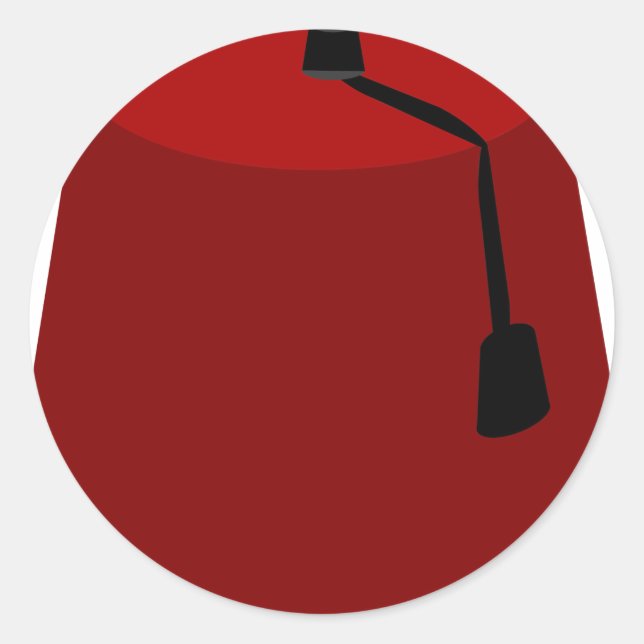 Fez-Hut Runder Aufkleber (Vorderseite)