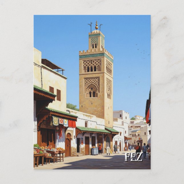 Fez Marokko Reisen Postkarte (Vorderseite)