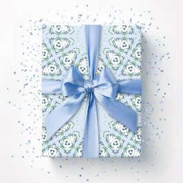 Fez Starburst Trellis in Slate and Green Geschenkpapier