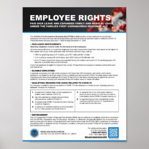 FFCRA - FAMILIEN ERSTER CORONAVIRUS-REAKTIONSAKT POSTER