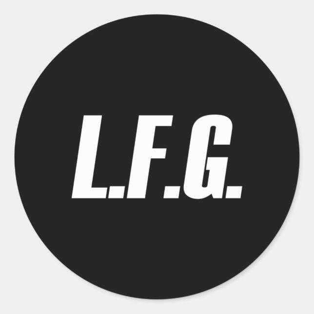 FG, weil wir gehen. Runder Aufkleber (Vorderseite)