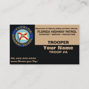 FHP Florida Highway Patrol Business Card Visitenkarte
