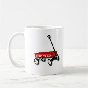 FI NY Fire Island Roter Wagen Meeresstrand Kismet Kaffeetasse