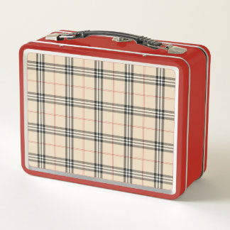Fiambrera con estampado tartan metall brotdose