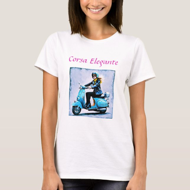"Fiamma" "Corsa Elegante" - Elegante Fahrt T-Shirt (Vorderseite)