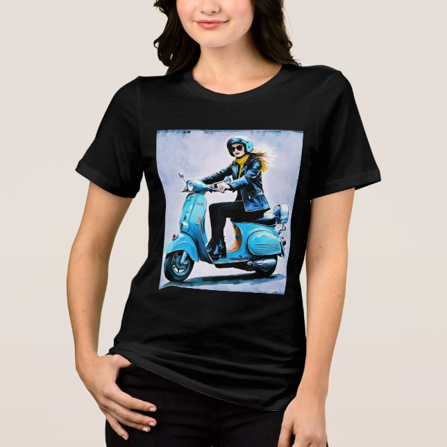 "Fiamma" "Corsa Elegante" - Elegante Fahrt Tri-Blend Shirt (Vorderseite)