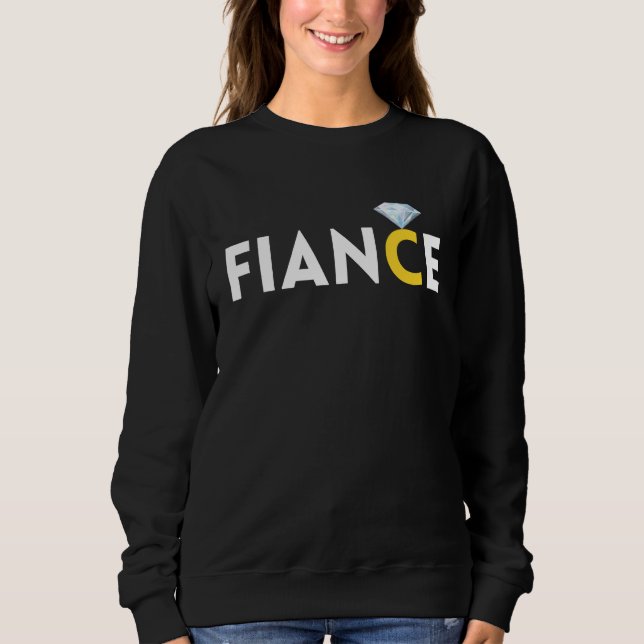 Fiance Diamond Ring Graphic Engaged Engagement Bri Sweatshirt (Vorderseite)