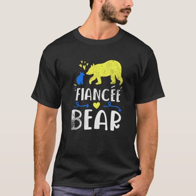 Fiancée Bear Family Matching Down Syndrom Awarene T-Shirt (Vorderseite)