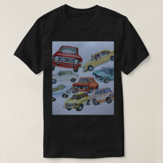 Fiat 128 Farb-Wasserfarben-Design-T-Shirt T-Shirt