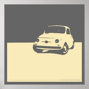 Fiat 500, 1959 - Creme auf grau Poster